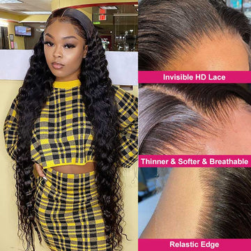 Neobeauty Density 180% 13x4 Lace Front Wig Loose Deep Wave HD Lace Wig Real Human Hair